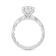 14K White Gold Intertwined Diamond Engagement Ring Semi-Mount
Fits Ce