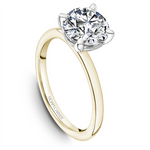 Load image into Gallery viewer, 14K Yellow &amp; White Gold Solitaire Diamond Engagement Ring Semi-Mount