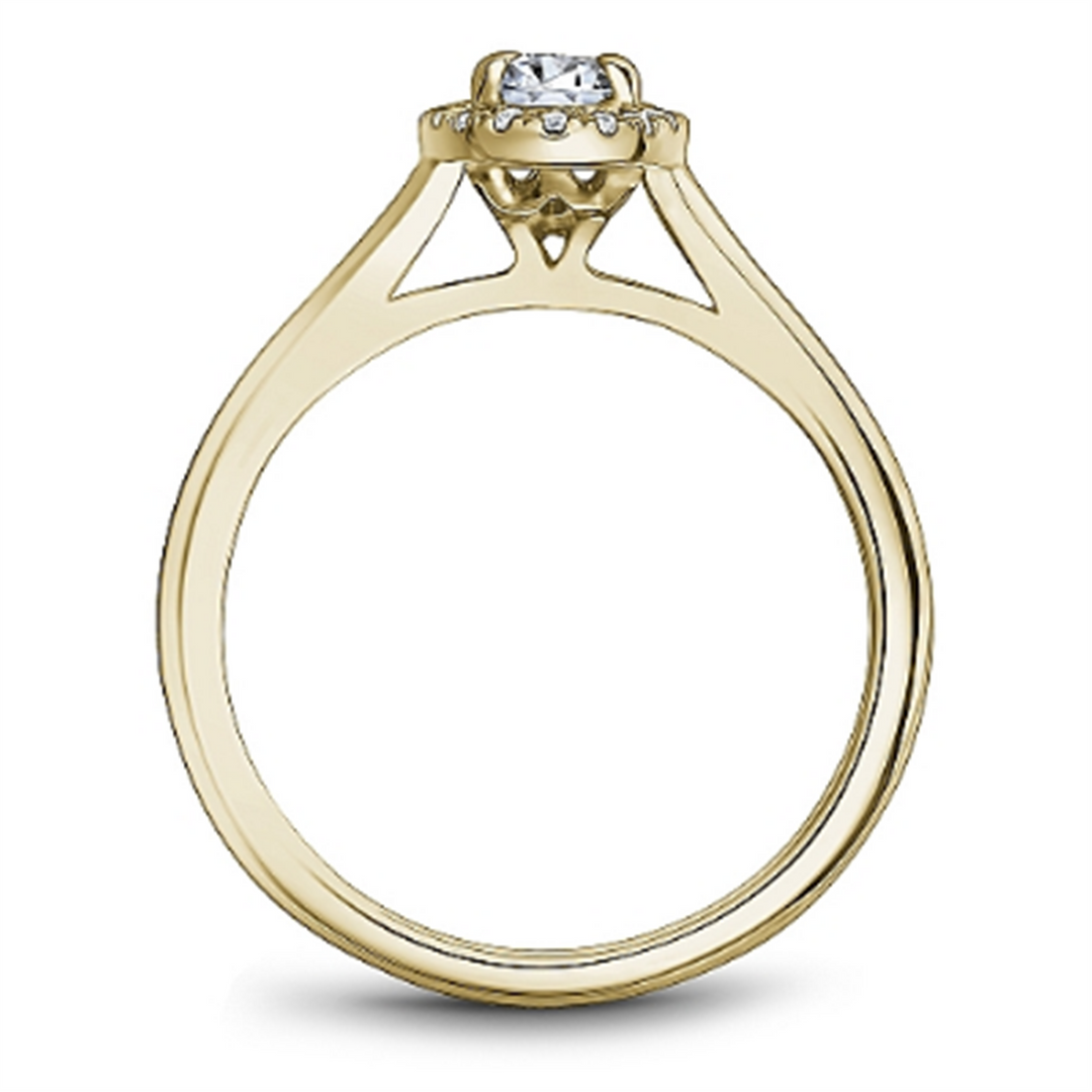 14K Yellow Gold Halo Oval Diamond Engagement Ring