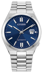 Load image into Gallery viewer, CITIZEN Men&#39;s Stainless Steel Automatic Dress Watch with Blue Dial
