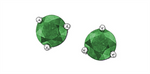 Load image into Gallery viewer, 10K White Gold Emeralds Stud Earrings
