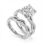 Load image into Gallery viewer, 14K White Gold Intertwined Diamond Engagement Ring Semi-Mount
Fits Ce
