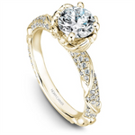 Load image into Gallery viewer, Yellow Gold Floral Diamond Semi-Mount
