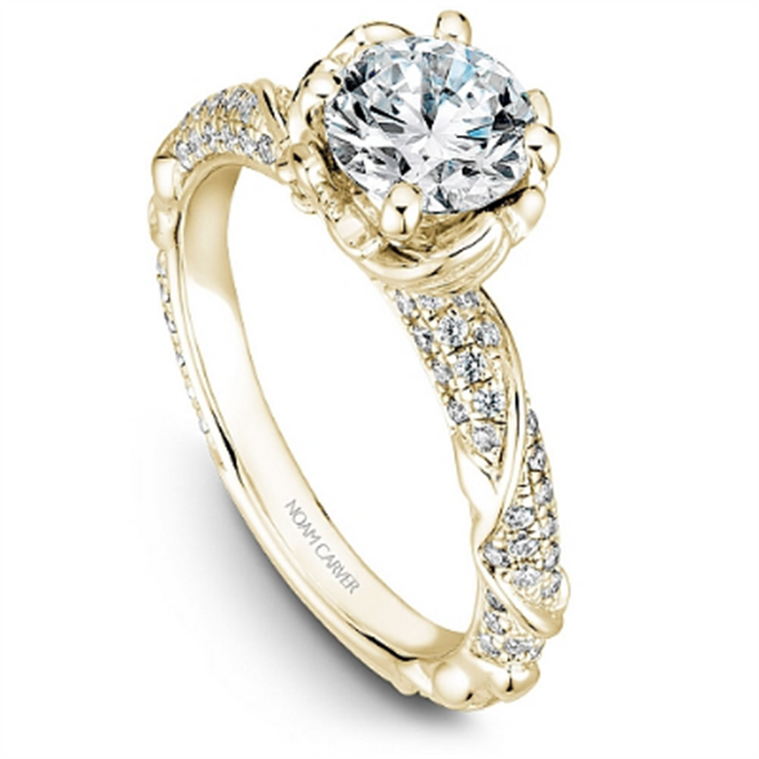 Yellow Gold Floral Diamond Semi-Mount