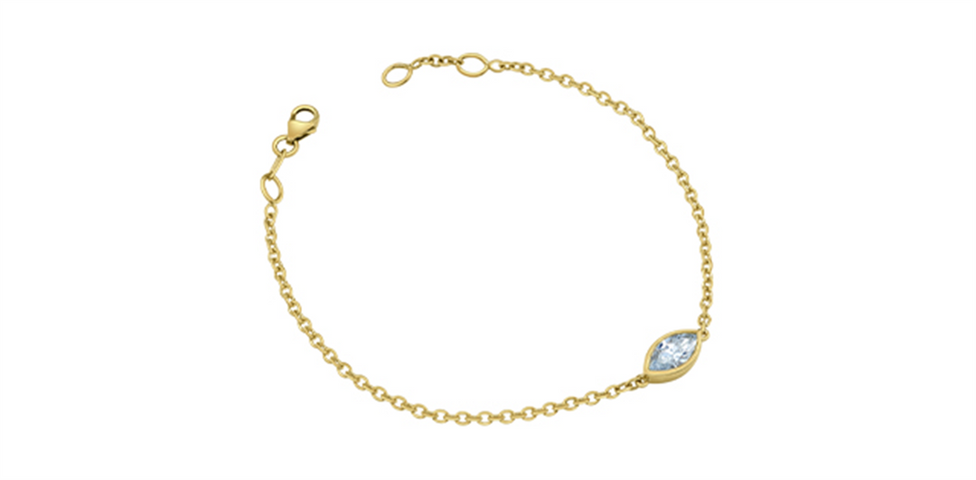 14K Yellow Gold Marquise Lab Diamond Open Link Bracelet 
Total Diamon