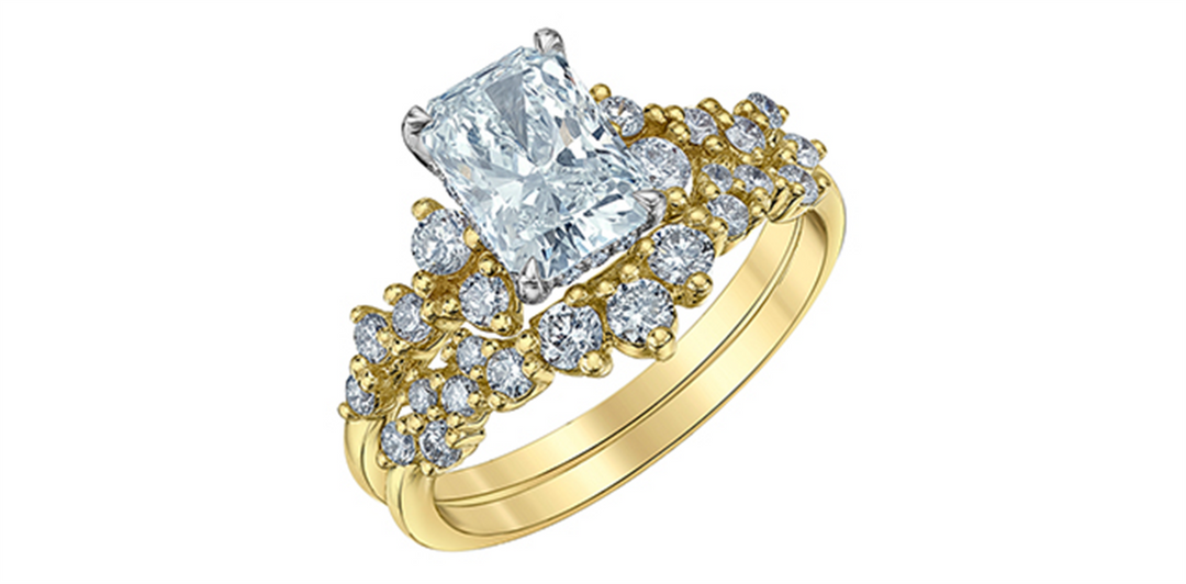 14K Yellow & White Gold Modern Radiant Lab Diamond Engagement Ring
Ce