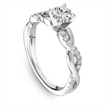 Load image into Gallery viewer, 14K White Gold Intertwined Round Diamond Engagement Ring
