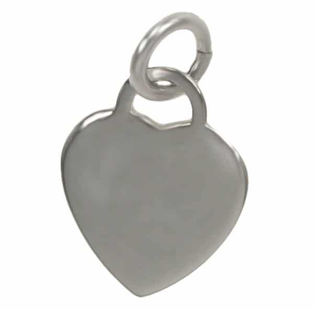 Sterling Silver White Polished Heart Pendant 
Length: 20mm x 15mm