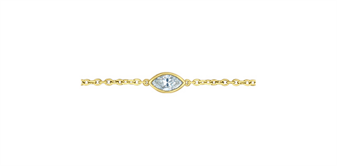 14K Yellow Gold Marquise Lab Diamond Open Link Bracelet 
Total Diamon