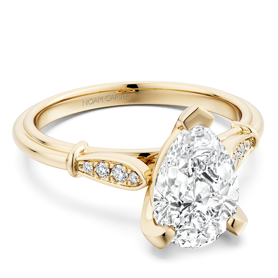 Yellow Gold Vintage Diamond Engagement Ring Semi-Mount
Fits Centre: 2