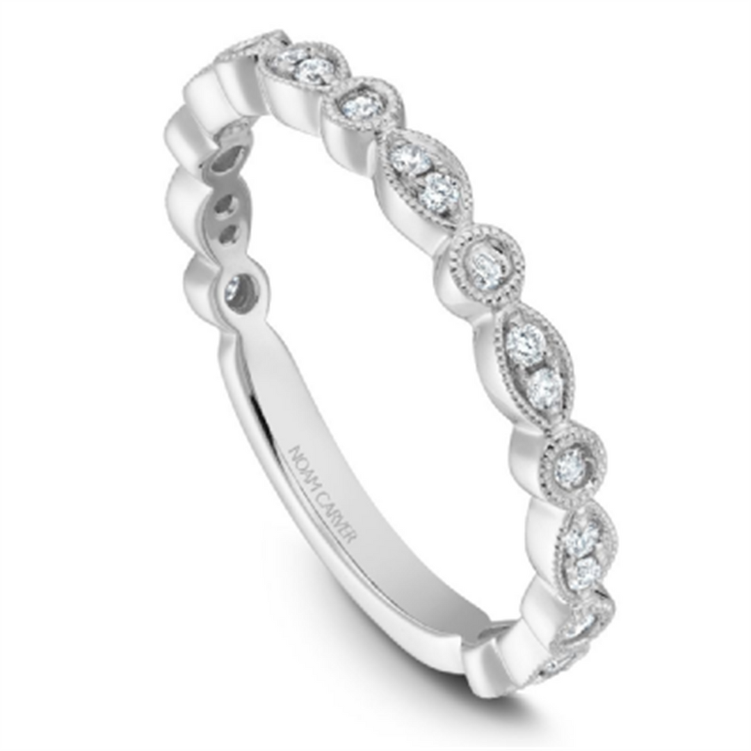 Lady's White Gold Floral Vintage Diamonds Band
Diamond Shape: Round