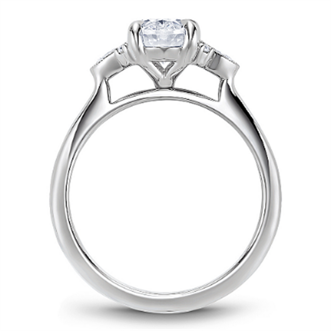 White Gold Floral Diamond Semi-Mount