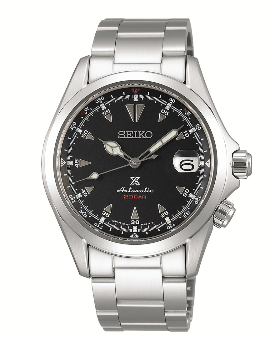 SEIKO Men's Stainless Steel Automatic Sport Watch with Black Dial