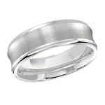 Load image into Gallery viewer, Men&#39;s 10K White Gold Concave Band with Satin Finish
