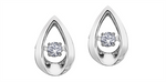 Load image into Gallery viewer, 10K White Gold Teardrop Diamonds Dancing Stone Earrings
