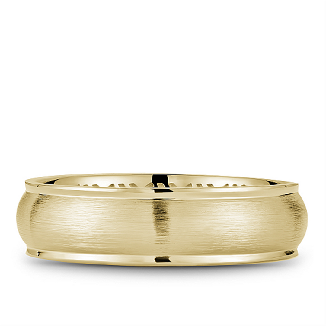 Men's Yellow Gold Domed Band with Satin Finish