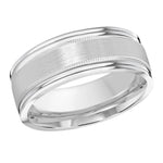 Load image into Gallery viewer, Men&#39;s 10K White Gold Flat with Milgrain Band with Satin Finish
