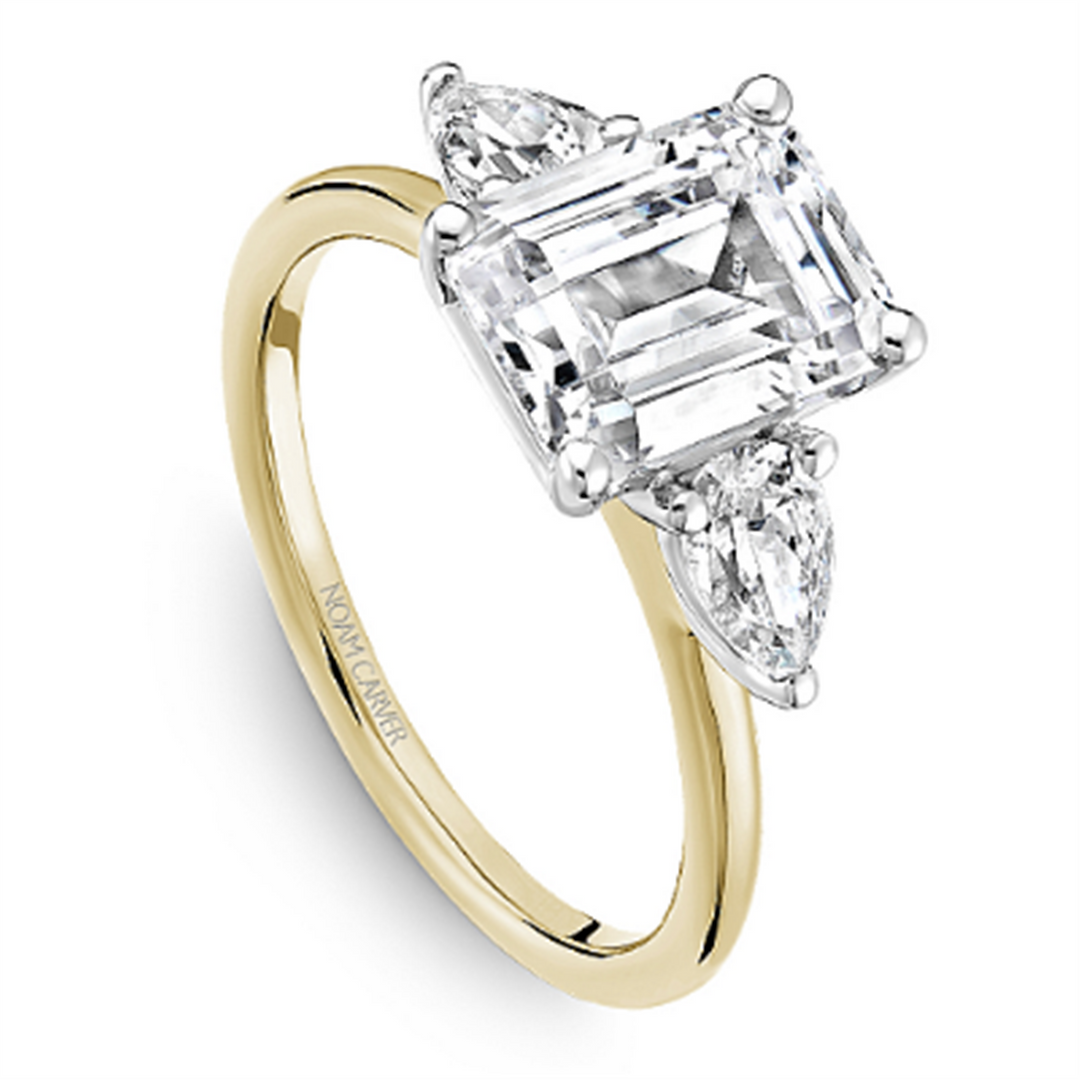 Yellow Gold 3 Stone Diamond Semi-Mount