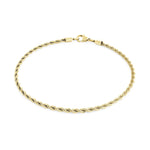 Load image into Gallery viewer, Gold Stainless Steel Rope Anklet 
Length: 10&quot;
Width: 3mm
Finish: Po
