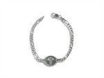 Load image into Gallery viewer, Sterling Silver Medical Figaro Bracelet 
Top Width: 4mm
Length: 7.5&quot;
