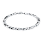 Load image into Gallery viewer, Stainless Steel Figaro Bracelet 
Length: 7.25&quot;
Width: 6mm
Finish: P
