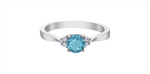 Load image into Gallery viewer, 10K White Gold Blue Topaz and Diamonds Ring
