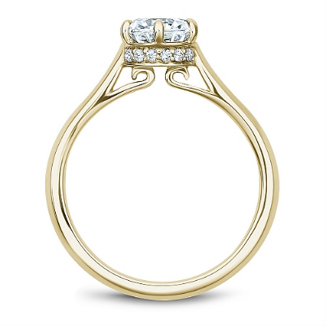 Yellow Gold Hidden Halo Diamond Semi-Mount