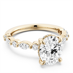 Load image into Gallery viewer, Yellow Gold Side Stones Diamond Engagement Ring Semi-Mount
Fits Centr