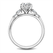 White Gold Floral Diamond Semi-Mount