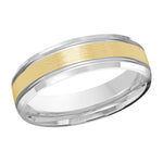 Load image into Gallery viewer, Men&#39;s 10K White &amp; Yellow Gold Bevel Band with Satin Finish
