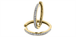 Load image into Gallery viewer, 10K Yellow Gold Diamonds Medium Hoop Earrings
