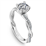 Load image into Gallery viewer, White Gold Intertwined Diamond Engagement Ring Semi-Mount
Fits Centre
