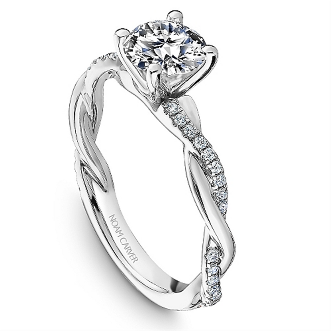 White Gold Intertwined Diamond Engagement Ring Semi-Mount
Fits Centre