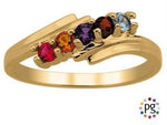 Load image into Gallery viewer, Personalized Yellow Gold Geometric Family Ring 
Number of stones available: 2 - 7
