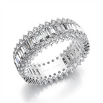 Load image into Gallery viewer, Lady&#39;s White Gold Prong Set Eternity Lab Diamonds Band
Diamond Shape: Baguette, Round
