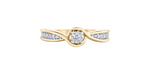 Load image into Gallery viewer, 10K Yellow &amp; White Gold Intertwined Round Diamond Engagement Ring
