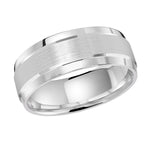 Load image into Gallery viewer, Men&#39;s 10K White Gold Stepped Down Edges Band with Satin Finish
