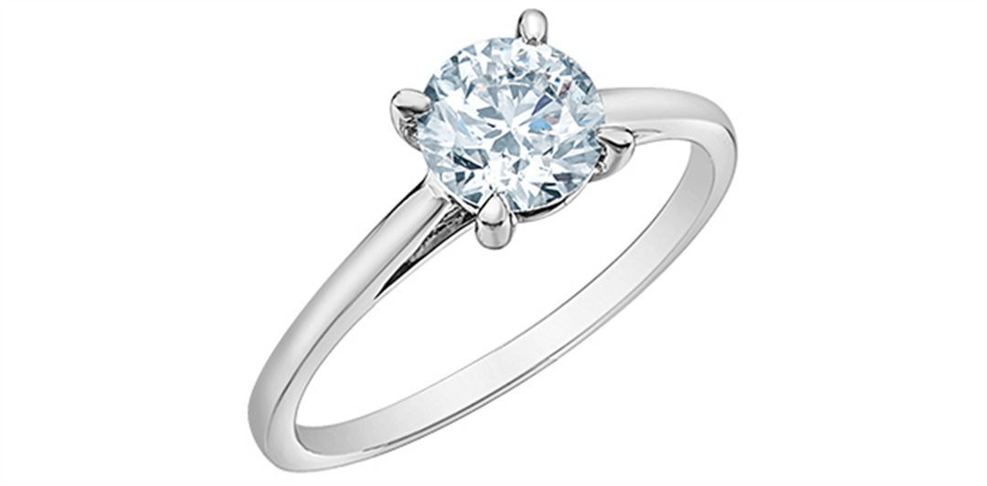 14K White Gold Solitaire Round Lab Diamond Engagement Ring
Centre Sto