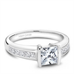 Load image into Gallery viewer, White Gold Side Stones Diamond Engagement Ring Semi-Mount
Fits Centre