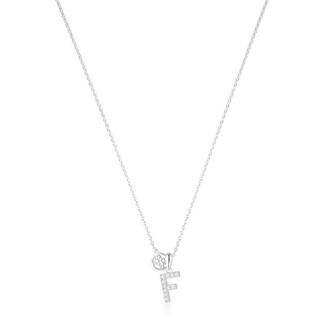 White Sterling Silver Initial "F" Polished Pendant Necklace

PENDANT