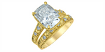 Load image into Gallery viewer, 14K Yellow Gold Vintage Cushion Lab Diamond Engagement Ring
Centre St