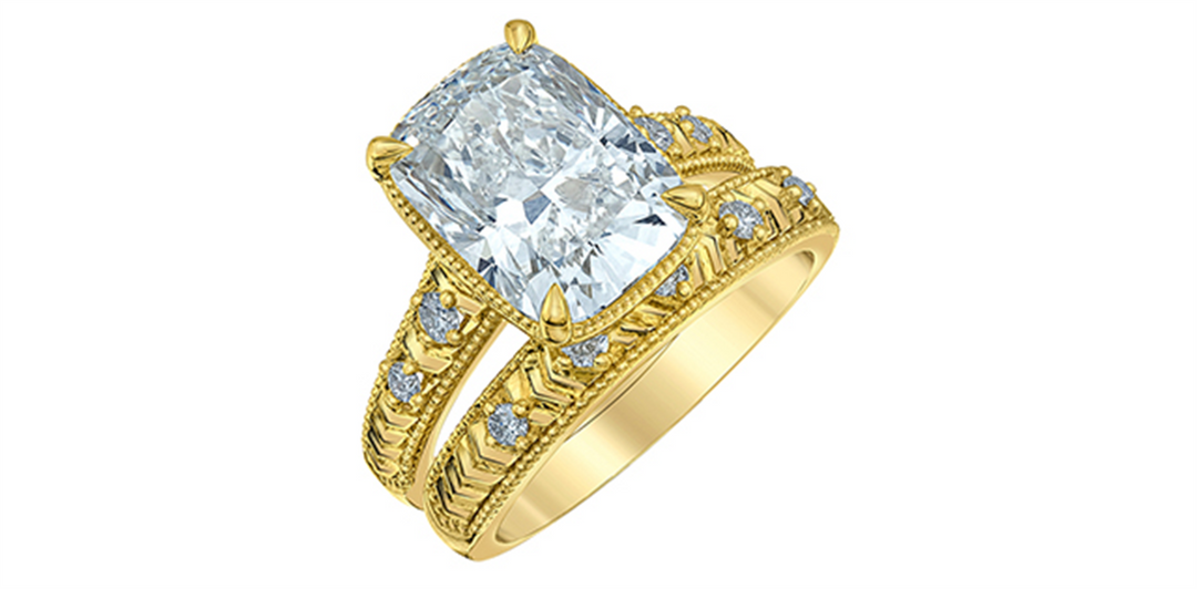 14K Yellow Gold Vintage Cushion Lab Diamond Engagement Ring
Centre St