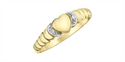 Lady's 10K Yellow Gold Heart Diamond Ring 
Total Diamonds: 0.013 cttw