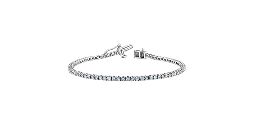 10K White Gold Diamonds Tennis Bracelet