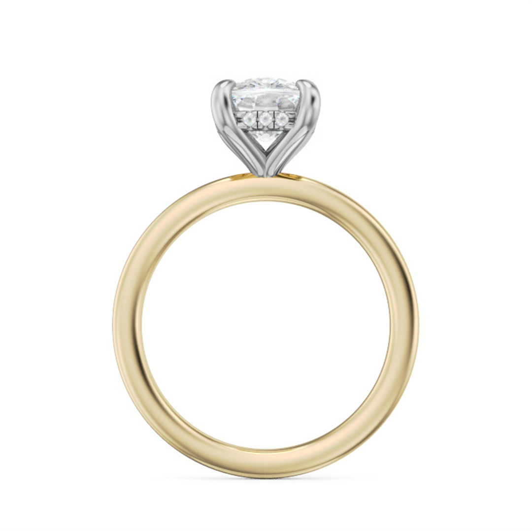 Yellow & White Gold Hidden Halo Diamond Engagement Ring Semi-Mount
Fi