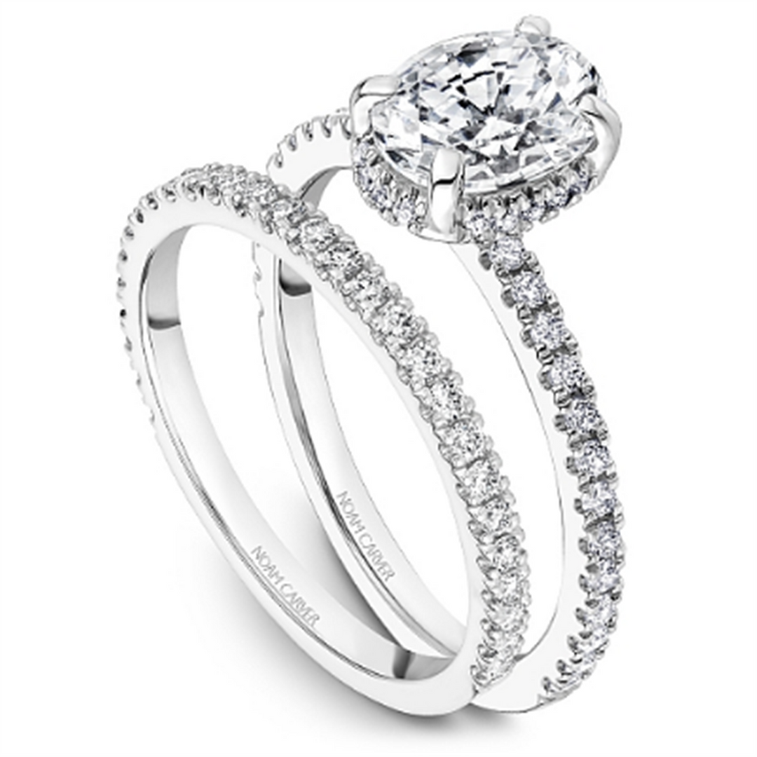 White Gold Hidden Halo Diamond Semi-Mount