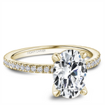 Load image into Gallery viewer, 14K Yellow Gold Side Stones Diamond Engagement Ring Semi-Mount
Fits C