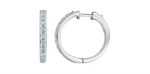 Load image into Gallery viewer, 14K White Gold Lab Diamonds Medium Hoop Earrings
