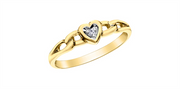 Lady's 10K Yellow Gold Heart Diamond Ring
