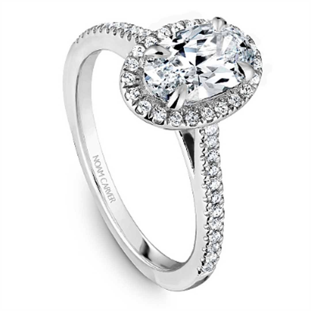 White Gold Halo Diamond Semi-Mount